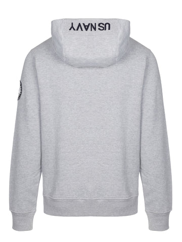 HALF ZIPPER HOODIE IN BRUSHED FLEECE LIGHT GRAY